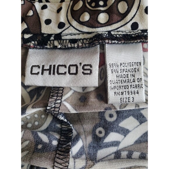 Chico's Floral Paisley Print Flared Pull-On Stretchy Midi Skirt Size 3 (XL) - Picture 4 of 5